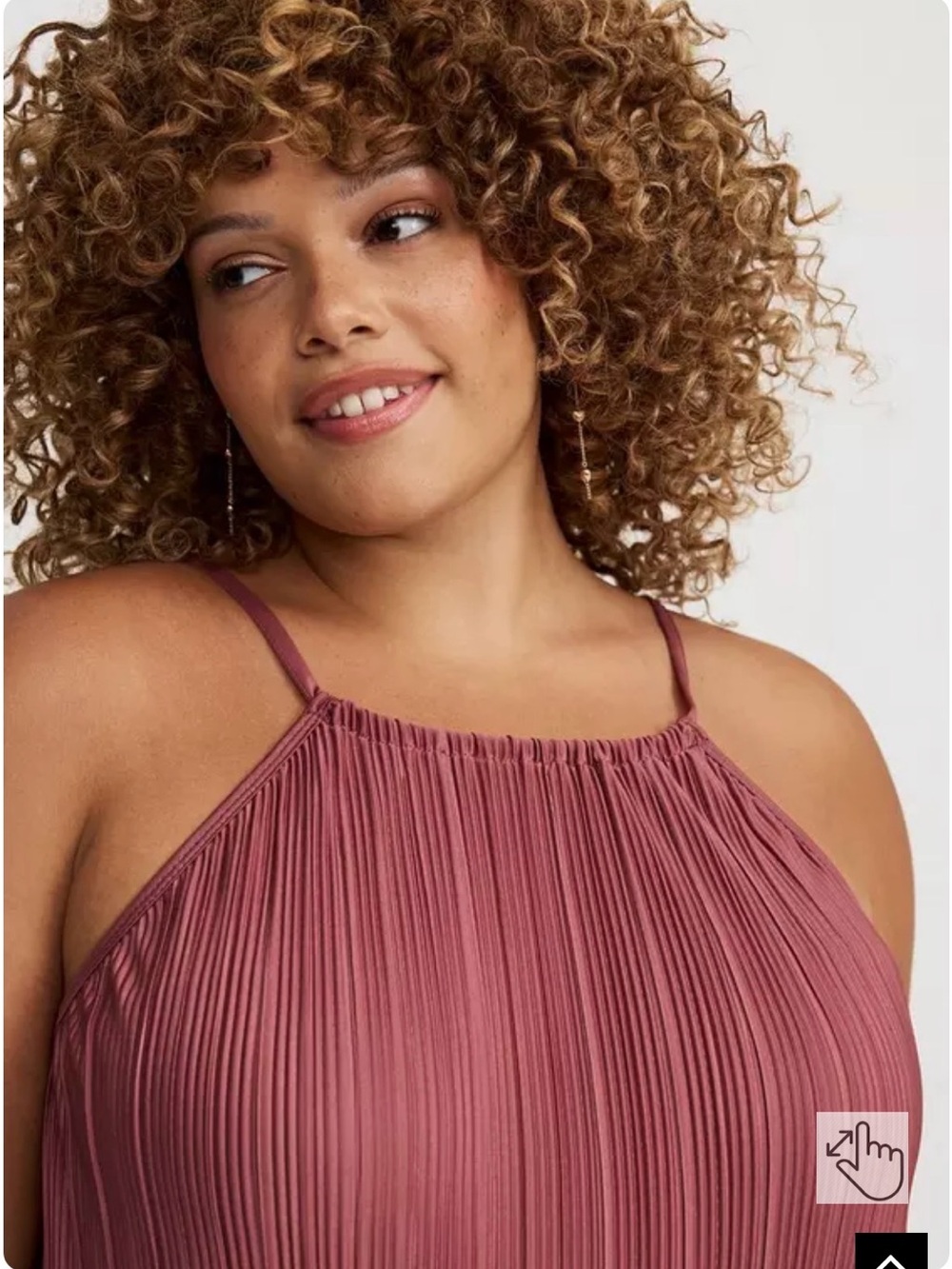 torrid Pleated Halter Midi Dress in Rosewood - Picture 3 of 9